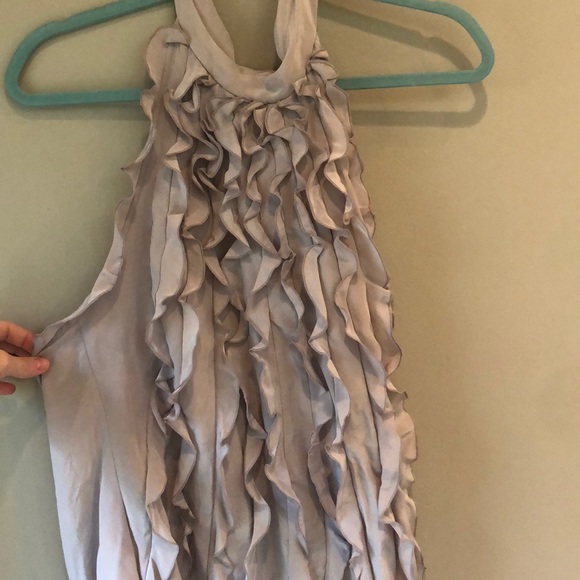 BCBGMAXAZRIA Lilac Silk Ruffle Halter Top - Picture 2 of 5